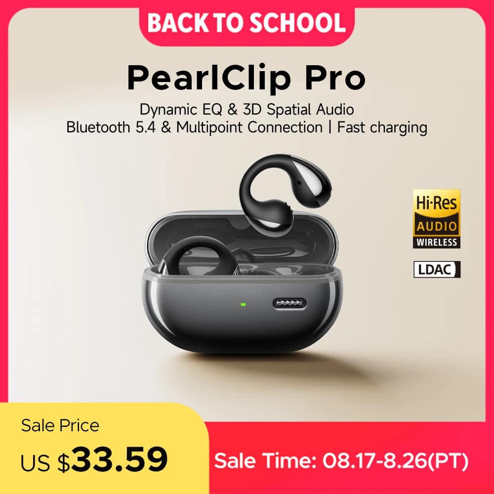 SoundPEATS PearlClip Pro Wireless Earphones Bluetooth 5.4 Opean-Ear Earbuds With AI ENC Clear Call, Multipoint Connection, IPX5