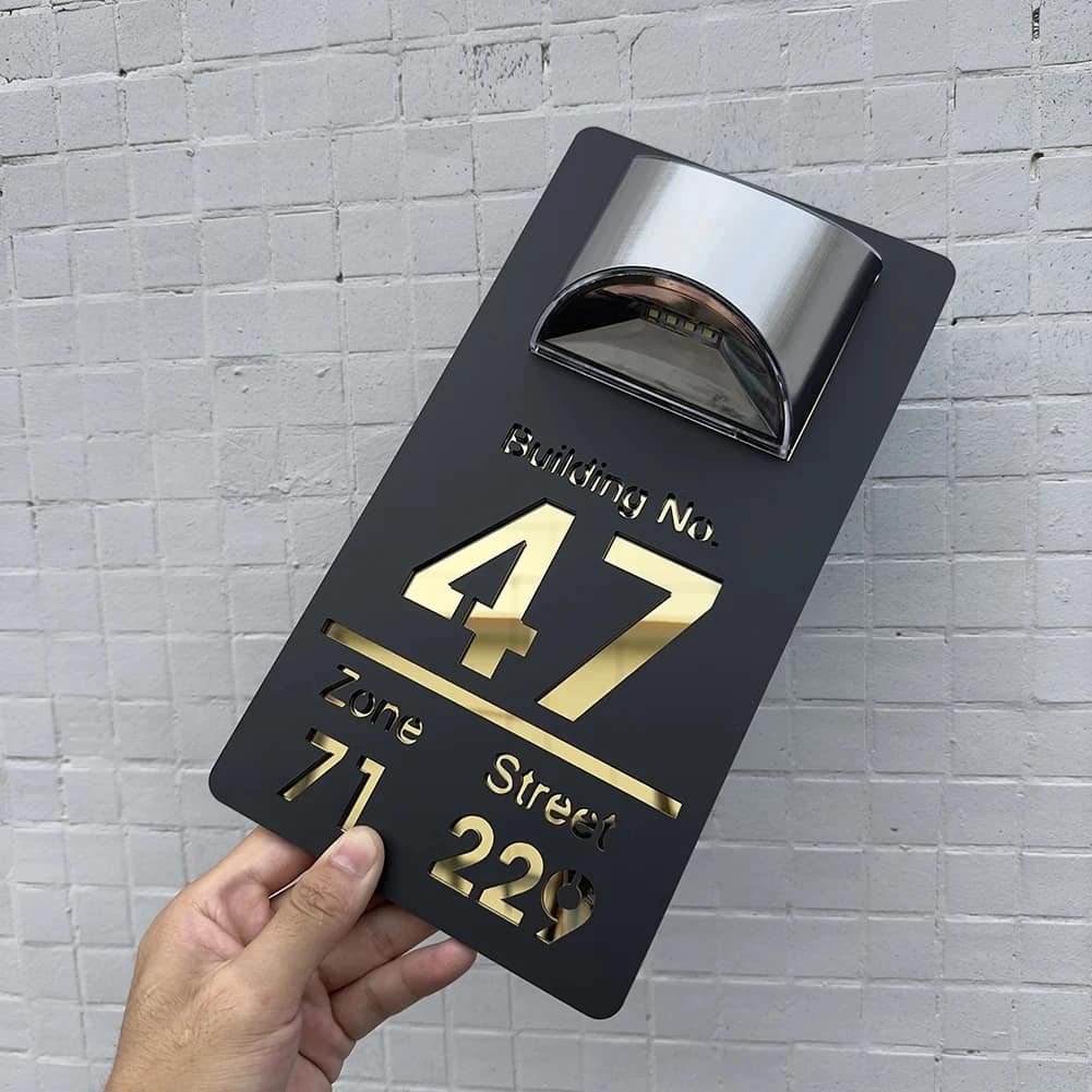 Personalized Solar LED House Number Sign