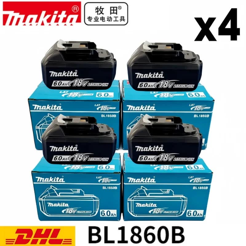 Genuine 6AH Makita BL1860 6Ah Battery Power Tools Li-ion Replacement LXT BL1850 BL1840 for 18V Screwdriver with BMS 18V Battery