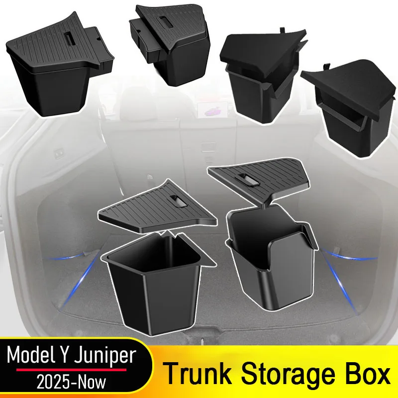 For Tesla Model Y Juniper 2025 2026 Car Trunk Side Storage Box Cover plate organizer Car trunk side storage box refit Accessorys
