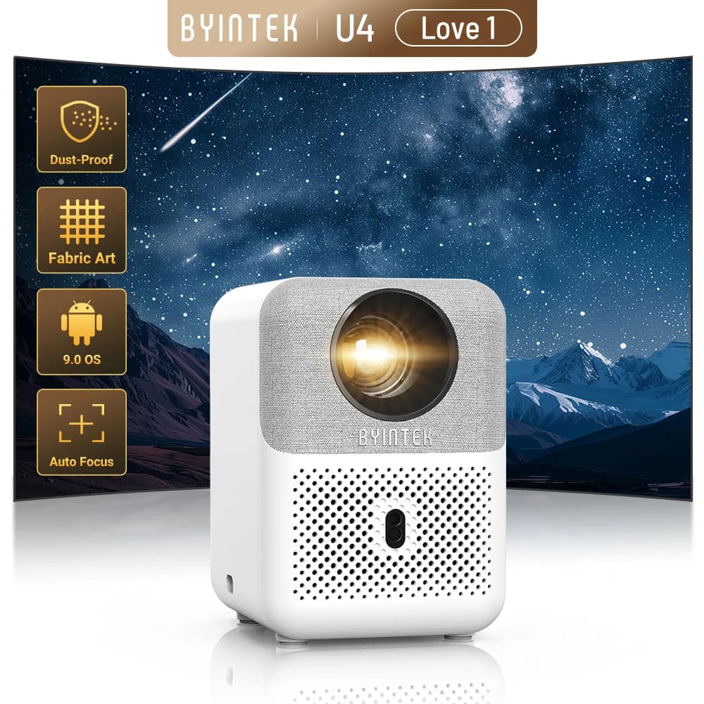 BYINTEK U4 LOVE 1 Smart Mini Home Theater Projector 4K 1080P Video Android WIFI for Smartphone Cinema