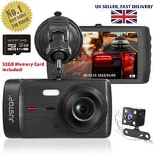 Car Dash Cam With 32GB SD Card HD 1080P LCD Dual Lens Front And Rear Camera UK