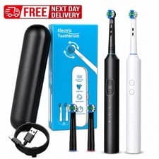 Electric Sonic Toothbrush Rechargeable USB Rotating Brush Travel Case