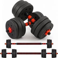 20KG Adjustable Dumbbell & Barbell Set Home Gym Weight Fitness Equipment
