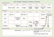 Family Household Weekly Planner A4 Re-useable Wipe Clean To Do List Organiser