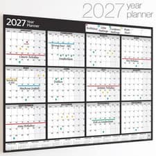 Wall Planner 2027 2028 Calendar Year Chart ✔12 Months Landscape Calender MON-SUN