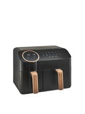 George Home SAFN121BL4Q 9.5L Digital Air Fryer Dual Drawer 2400w Black and Wood
