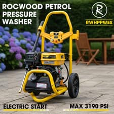 RocwooD Petrol Pressure Washer Max 3190 PSI 7HP ELECTRIC START Jet Power