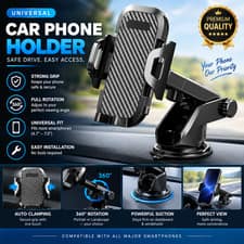 360° Car Phone Holder Universal Mount Mobile Windshield Dashboard No Air Vent