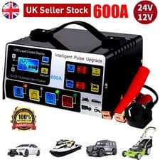 AUTOMATIC CAR BATTERY CHARGER 600A HEAVY DUTY 12V/24V SMART PULSE REPAIR TRICKLE