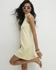 River Island Womens Yellow A line Mini Dress Size M