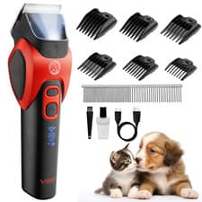 VGR Professional Dog Clippers Cordless Pet Trimmer Grooming Kit Thick Curly Coat
