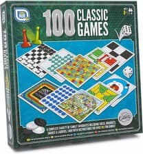 100 Classic Games Family Board Game Set Chess Draughts Ludo Snakes & Ladders 8+
