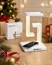 AMIOLOGY Anti Gravity Desk Lamp Wireless Charging LED Table Light USB Office