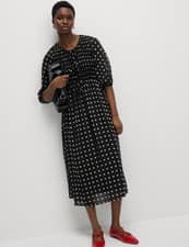 Marks & Spencer Womens A line Dress in Black Mix - M&S