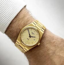 TISSOT PRX MENS WATCH STEEL GOLD STRAP WITH GOLD DIAL T1374103302100 GENUINE NEW