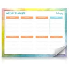 Weekly Planner Pad Daily To Do Food Meal List Organiser 52 Tear Off Sheets Notes