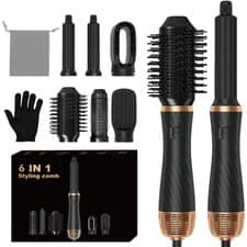 Magic Air Styler 6 in 1 Hair Styler, Hot Air Styler Set with Curl, Straighten, V