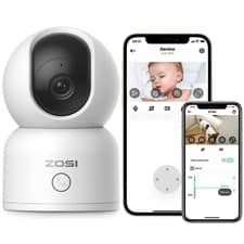ZOSI Baby Monitor PTZ WiFi Camera CCTV Camera 2MP 2Way Talk Auto Tracking Indoor