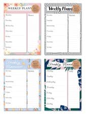 A4 Weekly Planner Pad 52 Sheets Meal Shop Message To Do Memo Notes Organiser 507