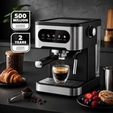 GEEPAS 20 Bar Espresso Machine Milk Frother 1350W Coffee Maker Latte 1.5L UK