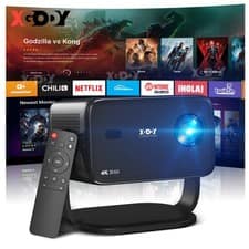 XGODY Projector 4K Smart Android TV WiFi Bluetooth Home Theater 1800 Lumens