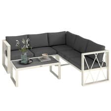 Outsunny 5 Seater Sectional Outdoor Sofa Set with Loveseats for Garden Grey