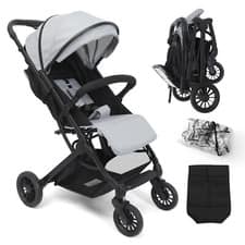 3 In 1 Baby Stroller Portable Lightweight Adjustable Baby Pushchair w/Raincover