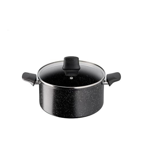 Tefal Titanium Stone Non-Stick Stewpot 24 cm, Metal Safe, Black
