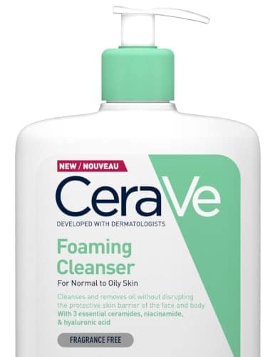 CeraVe Foaming Cleanser with Niacinamide for Normal to Oily Skin, 1L