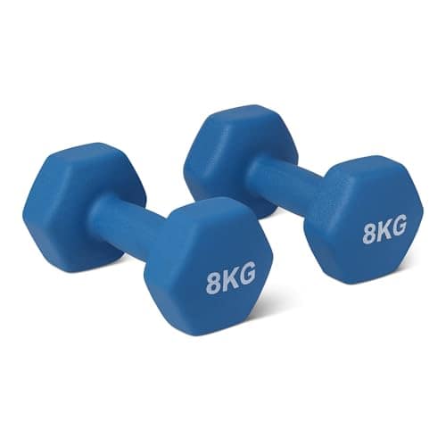 Amazon Basics Neoprene Dumbbell Weights Set, Pair of 8 kg