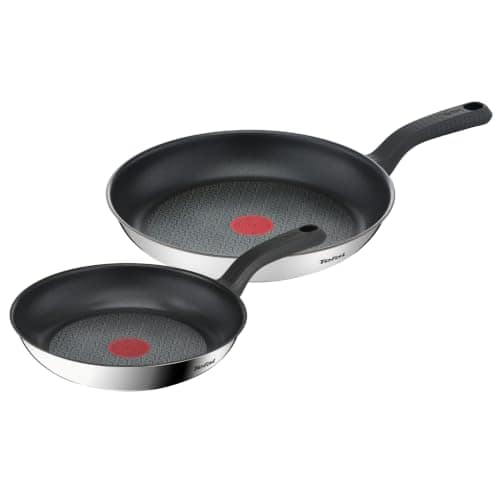 Tefal Comfort Max Stainless Steel Frying Pan Set, 24 and 28 cm