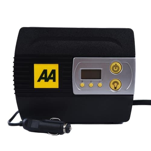 AA 12V Digital Tyre Inflator AA5502 – For Cars Other Vehicles Inflatables Bicycles - Shows PSI BAR KPA 3-100 PSI – Includes Adaptors, Black