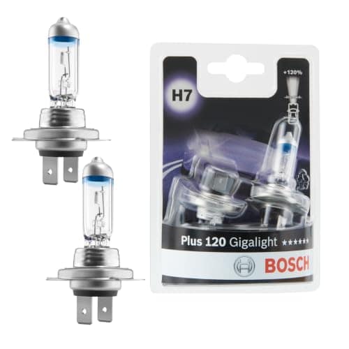 Bosch H7 (477) Plus 120 Gigalight Halogen Headlight Bulbs, 12 V 55 W