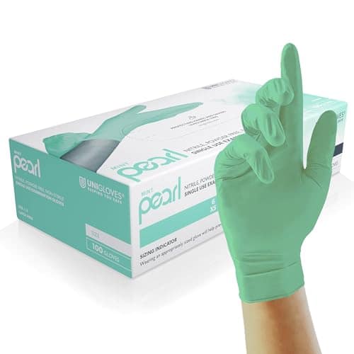 UNIGLOVES Mint Pearl Nitrile Examination Gloves