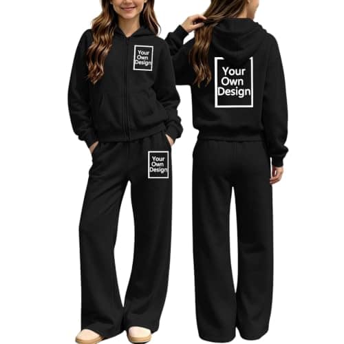 Personalised Kids Tracksuit with Photo and Text, Custom Hoodie and Bottoms