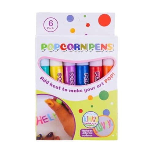 6 Pcs Popcorn Pens for Kids, Heat-Activated 3D Puffy Drawing Pens