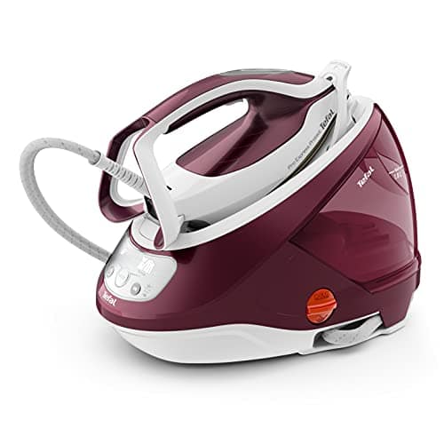 Tefal Pro Express Protect Steam Generator Iron, 7.5 Bar, White/Burgundy