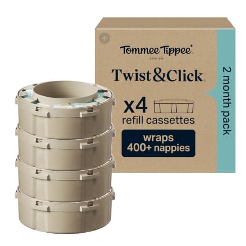 Tommee Tippee Twist & Click Nappy Bin Refill Cassettes Pack of 4