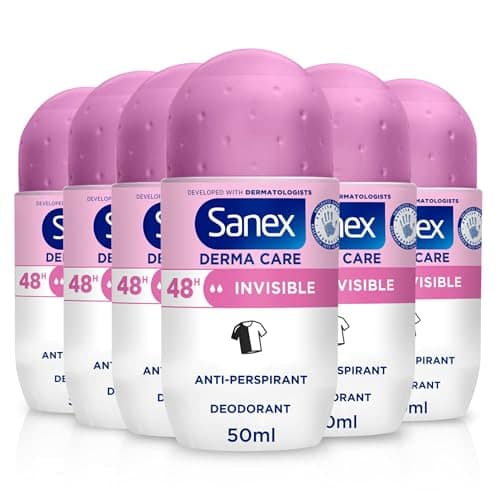 Sanex Derma Invisible 48-Hour Antiperspirant Roll-On Deodorant 50ml (6-Pk)