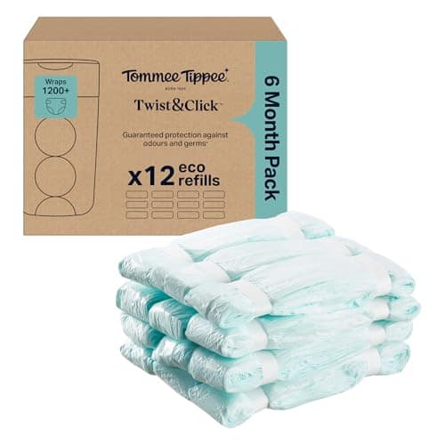 Tommee Tippee Twist & Click Nappy Bin Refill Cassettes Pack of 12