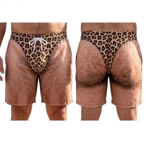 Mens Swimming Shorts Funny Realistic 3D Printed Quick-Dry Swim Trunks