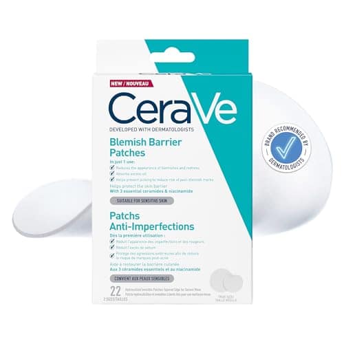 CeraVe Blemish Barrier Patches with 3 Ceramides, & Niacinamide, 22 Pack