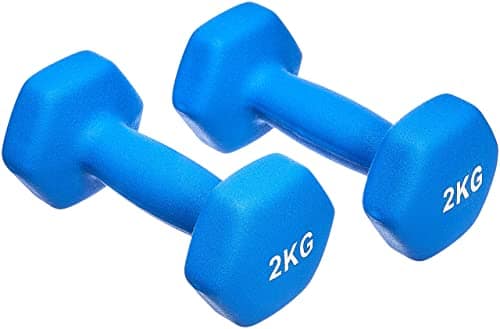 Amazon Basics Neoprene Dumbbell Pair, 2 kg, Blue