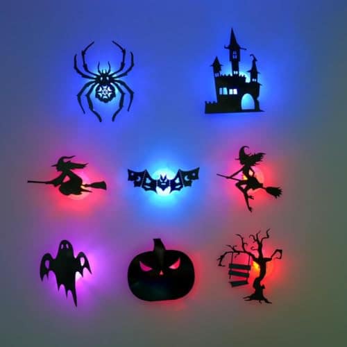 Halloween Decor 2026, 8-Pack LED Silhouette Wall Lights