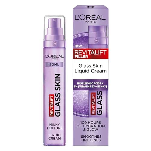 L'Oreal Paris Glass Skin Moisturiser, Revitalift Filler Liquid Cream 50ml