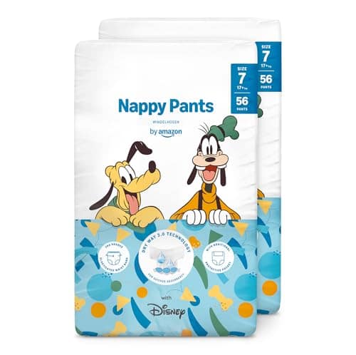 By Amazon Disney - Nappy Pants - Size 7 (17+ kg) - 112 count (2 packs of 56)