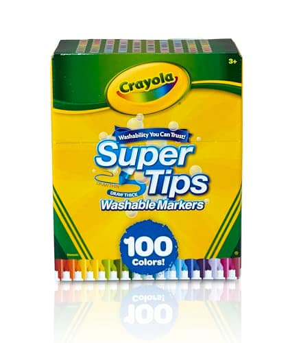 CRAYOLA - Super Tips Marker Set, Washable Markers, 100 Unique Colors, Art Set for Kids, 100 Count