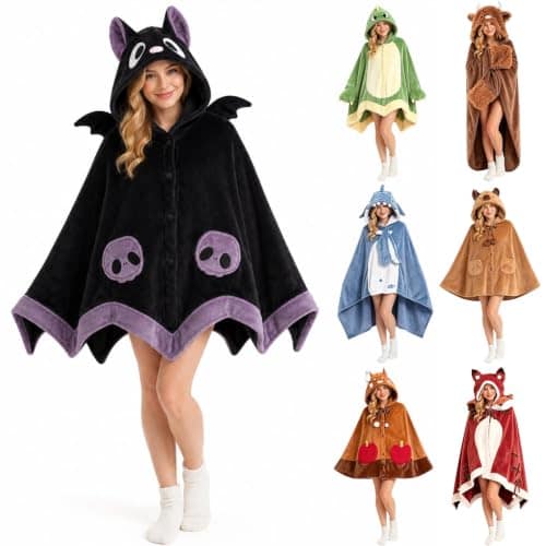 Women's Wearable Blanket Fuzzy Fleece Cosplay Halloween Costumes