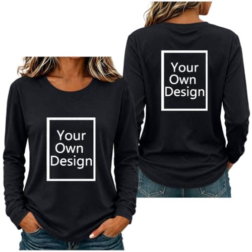 Personalised Women’s Cotton Long-Sleeve T-Shirt